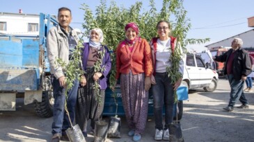 600 dekar alan badem fidanlarıyla buluşuyor