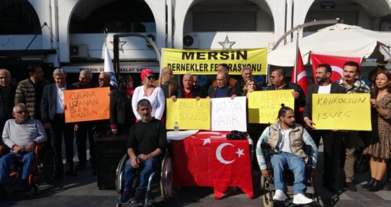 Kur’an-ı Kerim yakılmasına Mersin’den tepki