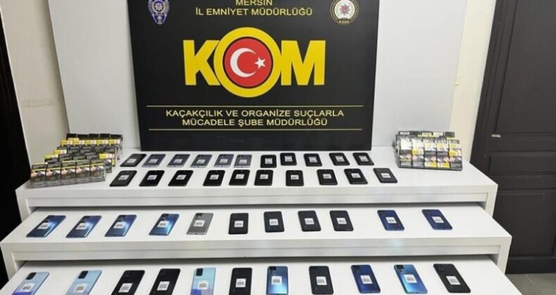 Mersin’de gümrük kaçağı cep telefonu ve sigara ele geçirildi