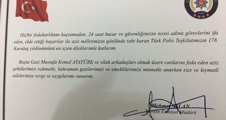 Mersin Emniyet Müdürü Aslan’dan, emekli meslektaşlarını duygulandıran hareket