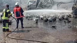 KAZA SONRASI TÜPLER PATLADI, ALEVLER VE DUMANLAR KİLOMETRELERCE UZAKTAN GÖRÜLDÜ