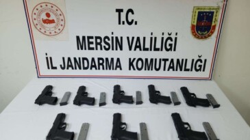 Mersin’de kaçak 10 tabanca ele geçirildi