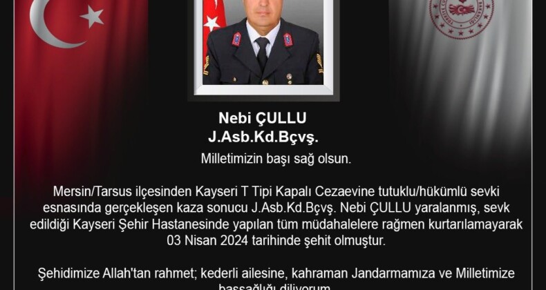 İçişleri Bakanı Yerlikaya’dan kazada şehit olan asker için taziye mesajı
