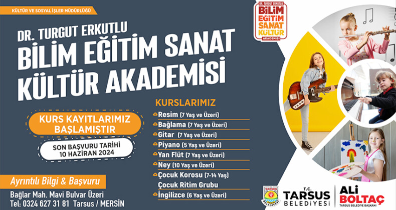 Tarsus Belediyesi kurs kayıtları başladı