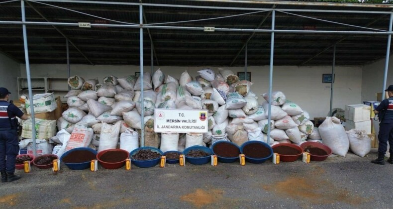 Mersin’de 10 ton kaçak tütün ele geçirildi
