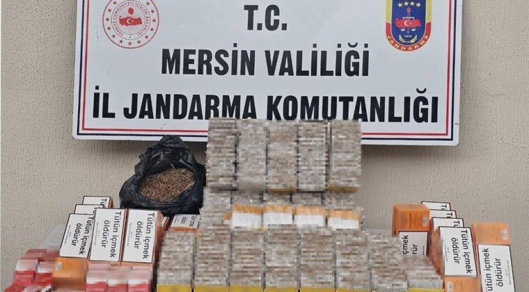 Mersin’de 815 Kilo Tütün ve 13 Bin Adet Makaron Ele Geçirildi