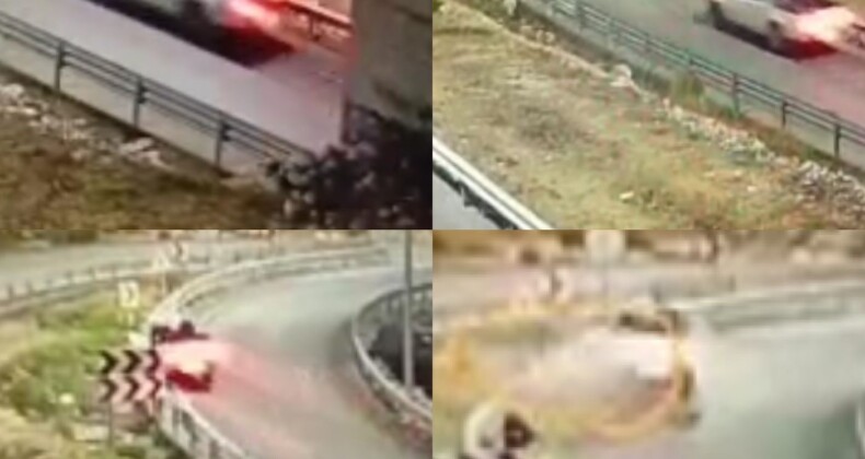 Tünel çıkışı feci kaza kamerada: Kamyonet sürücüsü hayatını kaybetti