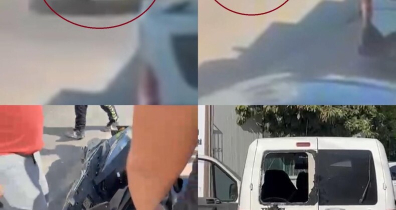 Kaza anı kamerada: Aracın çarptığı motosikletli savruldu