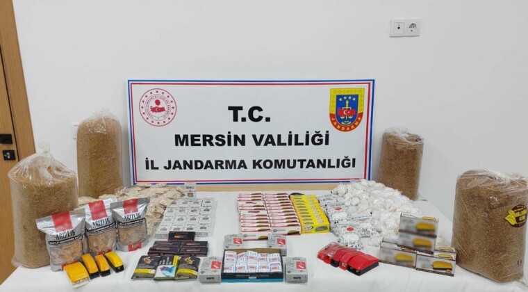 Mersin’de kaçak tütün ve 65 adet sigara sarma makinesi ele geçirildi