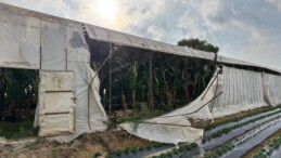 Mersin’de fırtına ve hortum seralara zarar verdi