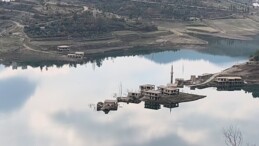 Anamur’da sular altında kalan köyden geriye bir minare kaldı