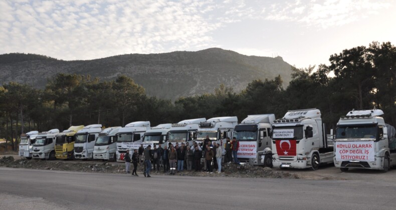Mersin Silifkeli kamyonculardan taşeron tepkisi