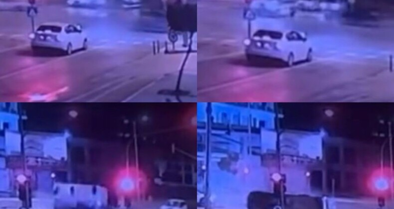 Mersin’deki ambulans kazası güvenlik kamerasına yansıdı