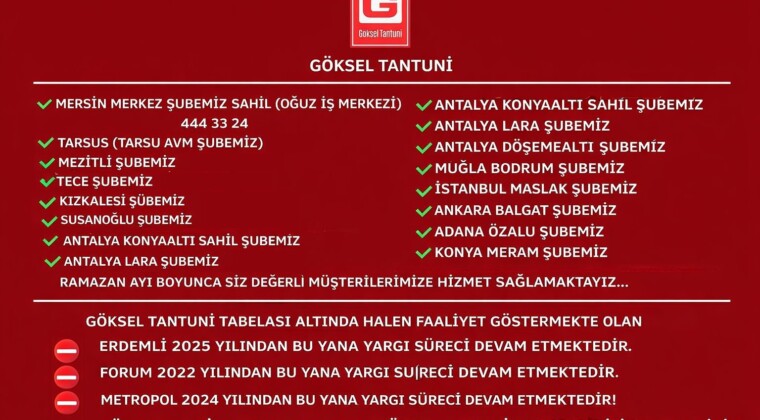 GÖKSEL TANTUNİ, MERKEZ DENETİMLİ ŞUBELERİNİ PAYLAŞTI