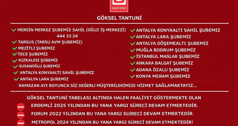 GÖKSEL TANTUNİ, MERKEZ DENETİMLİ ŞUBELERİNİ PAYLAŞTI