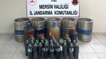 Mersin’de 685 litre sahte içki ele geçirildi