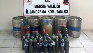 Mersin’de 685 litre sahte içki ele geçirildi
