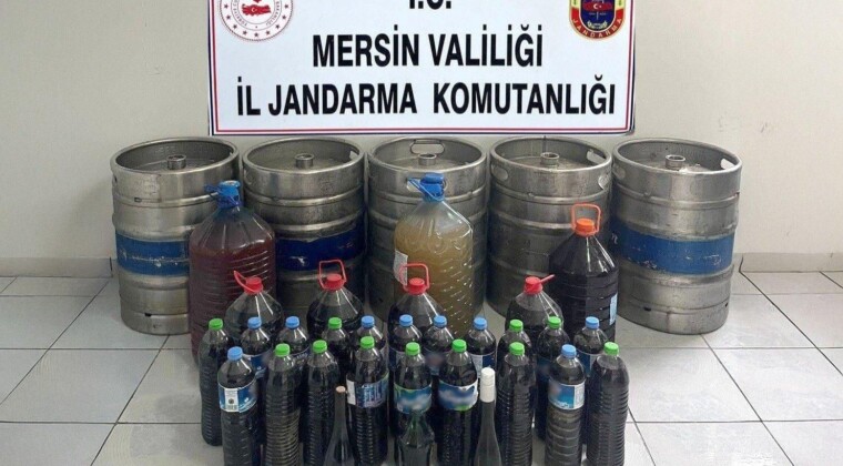 Mersin’de 685 litre sahte içki ele geçirildi
