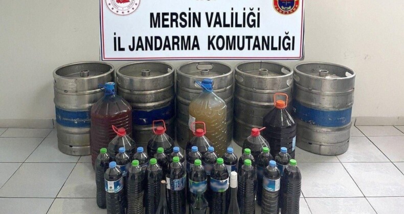 Mersin’de 685 litre sahte içki ele geçirildi