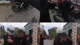 Boğazına şeker kaçan motorcuyu, polis Heimlich manevrasıyla kurtardı