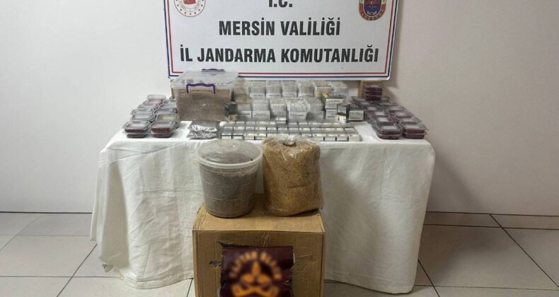 Mersin’de 2 şüpheli binlerce kaçak makaronla yakalandı