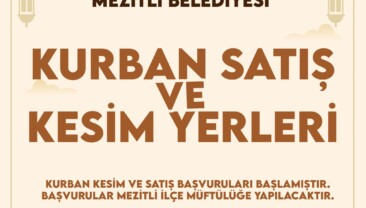 MEZİTLİ BELEDİYESİ’NDEN KURBAN BAYRAMI DÜZENLEMESİ