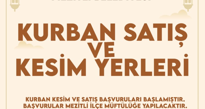 MEZİTLİ BELEDİYESİ’NDEN KURBAN BAYRAMI DÜZENLEMESİ